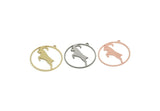 Chinese New Year Charm, Brass/Steel/Copper Year Of The Goat Charms With 1 Loop, Zodiac Charm For Jewelry Making (30x28x0.80mm) SMP3266