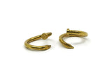 Brass Nail Ring, Raw Brass Adjustable Nail Ring N0348