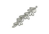 Steel Leaf Charm, 6 Stainless Steel Branch Charms With 1 Loop, Charm Pendants (54x15x0.80mm) SMP3074