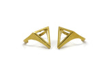 Brass Triangle Ring, 2 Raw Brass Adjustable Triangle Ring N0055