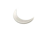 Silver Crescent Blank, 6 Antique Silver Plated Brass Crescent Moon For Jewelry Making, Customized Findings (25x5x0.80mm) Moon1