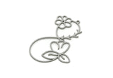 Steel Flower Charm, 6 Stainless Steel Infinity Shaped Charms With 1 Loop, Findings (42.5x29x0.80mm) SMP3052
