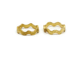 Brass Wavy Ring, 2 Raw Brass Wavy Rings (17mm) N0356