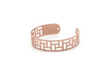 Copper Bangle, Raw Copper Adjustable Bracelet Cuff With 2 Holes (145x13x0.80mm) SMP3246
