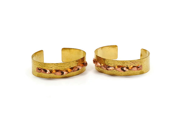 Brass Copper Bracelet - Brass And Copper Cuff Bracelet (148x18x0.80mm) Brc137