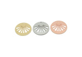 Customized Charm, For Jewelry Making Brass/Steel/Copper Geometric Shaped Flower Charm With 1 Hole, Round Personalized Jewelry (25mm) SMP3193