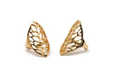 Gold Leaf Ring, Gold Plated Brass Adjustable Leaf Rings N0030 Q0408