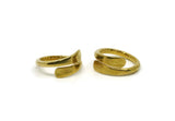 Brass Spiral Ring, 2 Raw Brass Spiral Adjustable Rings N0052