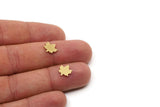 Brass Leaf Blank, 24 Raw Brass Plane Tree Leaf Blanks, Findings (10x9.5x0.80mm) SMP2882