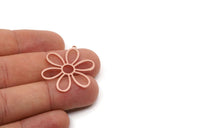Copper Flower Charm, 1 Pieces Raw Copper Flower Charms With 1 Loop, Earring Findings (32x27x0.80mm) SMP2848