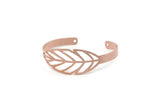 Copper Bracelet Blank, Raw Copper Flat Bracelet With 2 Holes, Leaf Bracelet Findings (145x6x0.80mm) SMP3242