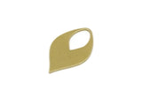 Brass Leaf Charm, 12 Raw Brass Leaf Charms Without Hole, Findings (22x13x0.60mm) D873