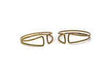 Double Wire Cuff, Raw Brass Double Wire Bracelet Bangle BRC252