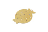 Brass Pomegranate Charm, 10 Raw Brass Pomegranate Charms With 1 Loop, Charm Pendants, Findings (25x19.5x0.60mm) SMP2712