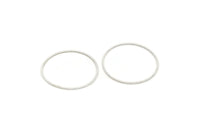 Silver Circle Connector, 12 Antique Silver Plated Brass Circle Connectors (30X0.80mm) Bs-1109