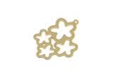 Brass Flower Charm, Raw Brass Flower Charms With 1 Loop, Charm Pendants, Earring Findings (30x22.5x0.60mm) SMP3304