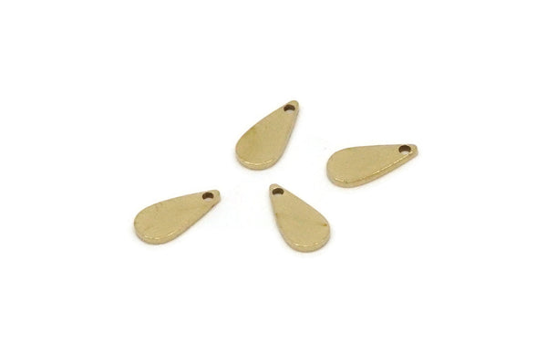 Brass Drop Charm, 24 Raw Brass Tiny Drop Charms With 1 Hole, Earrings, Findings (8x4x0.80mm) SY0332