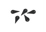 Black Drop Charm, 24 Oxidized Black Brass Drop Shaped Charms With 1 Hole, Pendants, Earring Findings (12x6x0.80mm) M03283