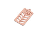Copper Leaf Charm, 6 Raw Copper Dandelion Charms With 1 Loop, Charm Pendants (20x12x0.80mm) SMP3012