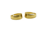 Brass Adjustable Ring, 5 Raw Brass Adjustable Rings - (19mm) Mn34