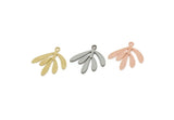 Leaf Charm, Raw Brass/Stainless Steel/Raw Copper Leaf Charms With 1 Loop, Findings (18x17mm) SMP3354