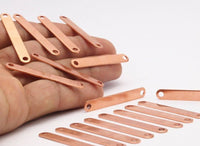 Copper Personalized Bar, 12 Raw Copper Stamping Connector, Blanks (6x44x0.80mm) D0524