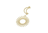 Brass Dangle Charm, Raw Brass Sun And Crescent Moon Shaped Charms With 3 Loops, Findings (43x23x0.60mm) SMP3298