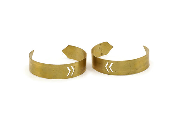 Brass Chevron Cuff - Raw Brass Chevron Cuff Bracelet Blank Bangle Without Holes (144x15x0.80mm) BRC027