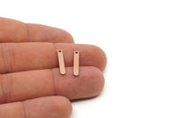 Copper Oval Charm, 4 pieces Raw Copper Necklace Bar Charms With 1 Hole, Earring Findings (18x3x0.80mm) SMP2804
