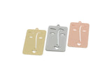 Customized Geometric Charm, For Jewelry Making Brass/Steel/Copper Rectangle Face Charm With 1 Loop, Personalized Jewelry (32x19mm) SMP3187