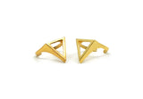 Gold Ring, Gold Plated Brass Adjustable Triangle Ring N0055 Q0231