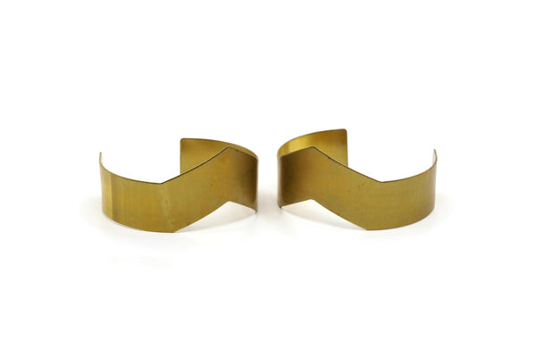 Brass Bracelet, Raw Brass Chevron Cuff, Bangle (150x19x0.80mm) Brc093
