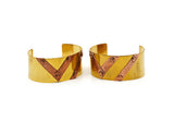 Brass Copper Bracelet, Raw Brass And Copper Cuff Bracelet Bangle (150x30x0.80mm) T111