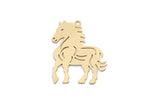 Brass Horse Charm, 6 Raw Brass Horse Charms With 1 Loop, For Jewelry Making (30x22x0.60mm) SMP3000