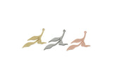 Custom Leaf Charms for Jewelry Making, Personalized Brass, Copper, Stainless Steel Branch Pendant With 1 Loop (35x18x0.80mm) SMP3283