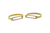 Brass Cuff, Raw Brass Open Cuff With Rectangle Connector Bracelet Brc157