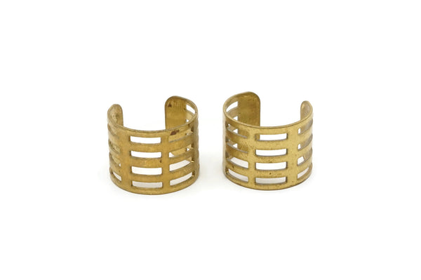 Adjustable Ring Setting - 5 Raw Brass Adjustable Ring Settings - 16-17mm / 23 Gauge Mn09