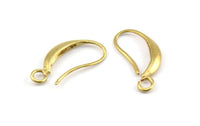 Brass Ear Hooks, 12 Raw Brass Earring Wires, Earring Hooks (18x9mm) BS 1816