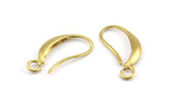 Brass Ear Hooks, 12 Raw Brass Earring Wires, Earring Hooks (18x9mm) BS 1816