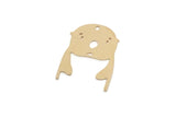 Brass Charm, 6 Raw Brass Animal Charms With 1 Hole, Findings (25x18x0.60mm) SMP2969