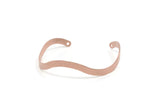 Copper Bangle Bracelet, Raw Copper Adjustable Wavy Bracelet With 2 Holes (136x4x0.80mm) SMP3243