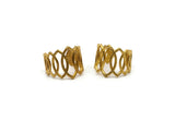 Brass Marquise Ring, 2 Raw Brass Marquise Adjustable Rings N0073