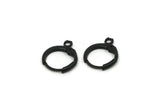 Black Leverback Earring, 12 Oxidized Black Brass Leverback Earring Findings (12mm) D1277