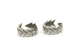 Chevron Ring, Antique Silver Plated Adjustable Chevron Ring Settings - N0076 H0215