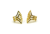 Gold Ring, Gold Plated Brass Diamond Shape Adjustable Rings Q0286