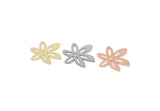 Custom Flower Charms for Jewelry Making, Personalized Brass, Copper, Stainless Steel Flower Blank (25x21mm) SMP3147