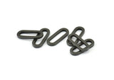 Black Oval Connector, 6 Oxidized Brass Black Oval Connectors, Charms, Findings (20x8x2mm) E004