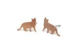 Copper Cat Earring, 8 Raw Copper Cat Stud Earrings (8x15x1.20mm) SMP2916 SY0422 SY0419