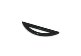 Semi Circle Charm, 12 Oxidized Black Brass Half Moon Connectors With 2 Holes (26x6x1mm) A3621
