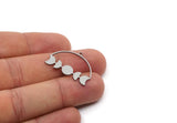 Steel Moon Charm, 2 Pieces Stainless Steel Moon Phases Charms With 1 Loop, Earring Findings (20x28x0.80mm) SMP2823